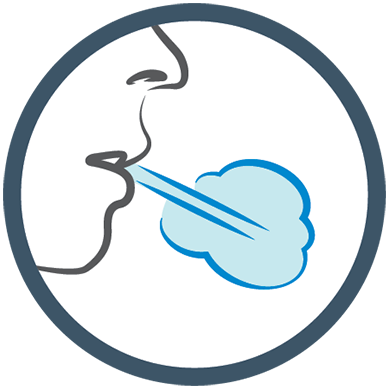 Icon of aerosolized breath exhaled 2