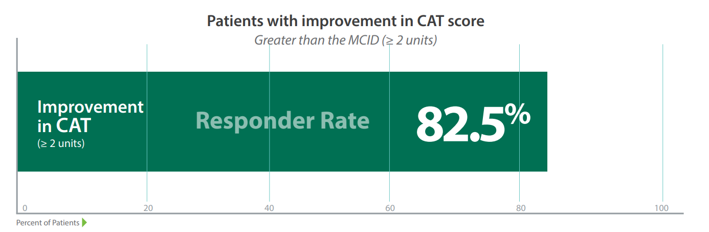 Patients with improvement in CAT score