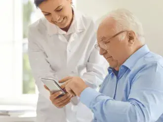 doctor and elderly patient