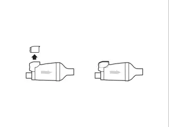 diagram depicting how to remove canister adapter for GSK MDI canister