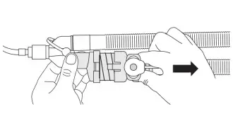 diagram depicting how to hold aerochamber vent holding chamber