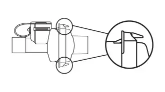 diagram depicting how to ensure aerochamber vent holding chamber device is fully collapsed