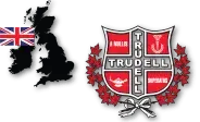 silhouette of UK map next to trudell medical logo from 1996