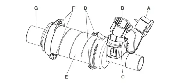 labelled line drawing of aerochamber vent holding chamber