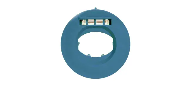 Flow-Vu backpiece signal whistle with circular blue background