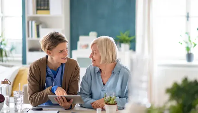 patient with caregiver