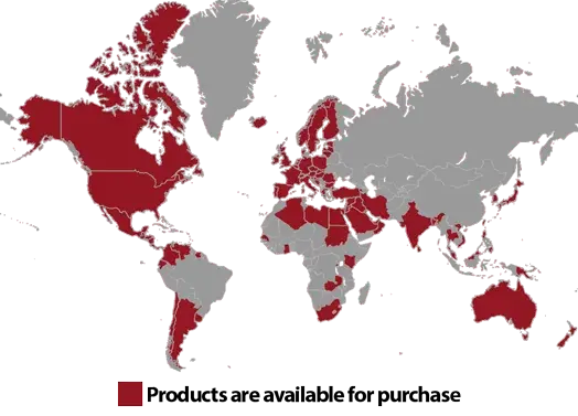 Map of Countries where our products are sold